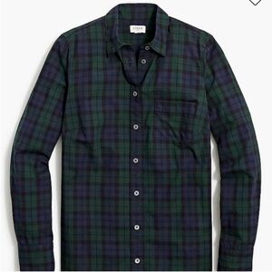 J. Crew Factory Cotton Poplin Shirt, Size M - Plaid Button Down Shirt